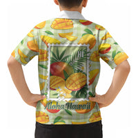 Aloha Hawaii Manako Palaka Motifs Kid Hawaiian Shirt Hawaiian Mango Stylized Stamp LT14 - Polynesian Pride
