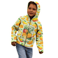 Aloha Hawaii Manako Palaka Motifs Kid Hoodie Hawaiian Mango Stylized Stamp LT14 - Polynesian Pride