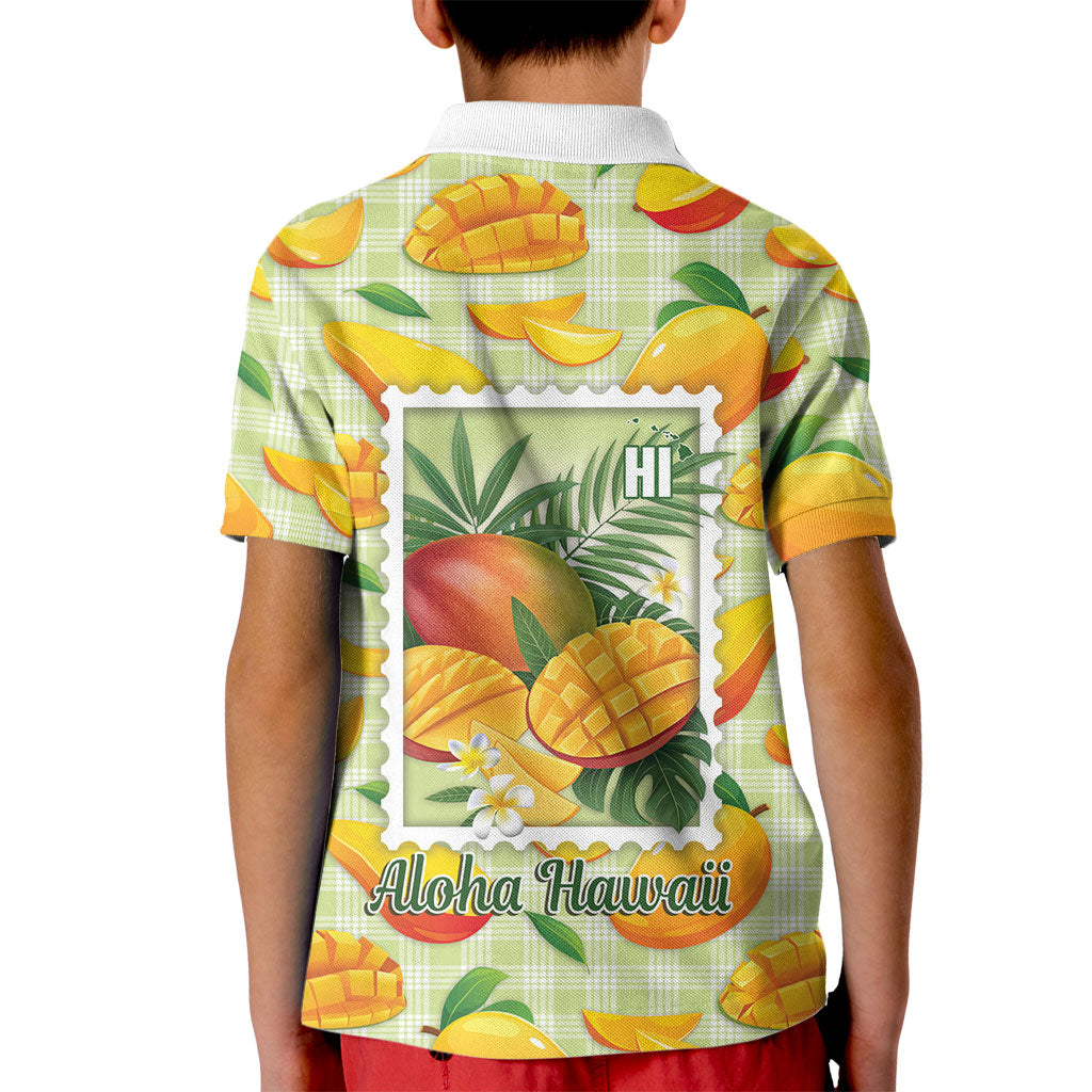 Aloha Hawaii Manako Palaka Motifs Kid Polo Shirt Hawaiian Mango Stylized Stamp LT14 - Polynesian Pride