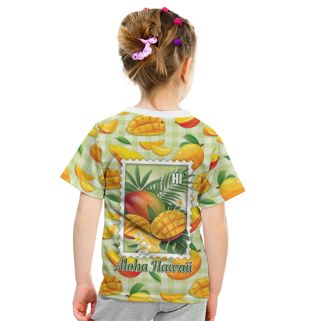 Aloha Hawaii Manako Palaka Motifs Kid T Shirt Hawaiian Mango Stylized Stamp LT14 - Polynesian Pride