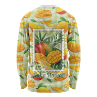 Aloha Hawaii Manako Palaka Motifs Long Sleeve Shirt Hawaiian Mango Stylized Stamp LT14 - Polynesian Pride