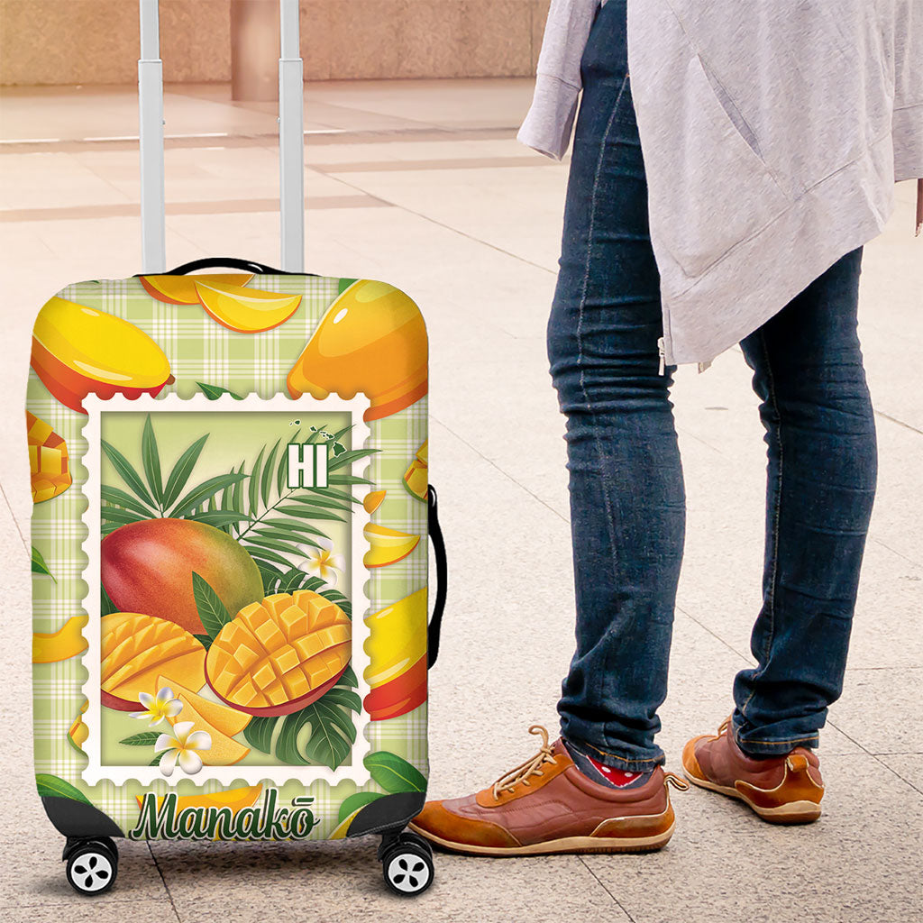 Aloha Hawaii Manako Palaka Motifs Luggage Cover Hawaiian Mango Stylized Stamp LT14 Yellow - Polynesian Pride
