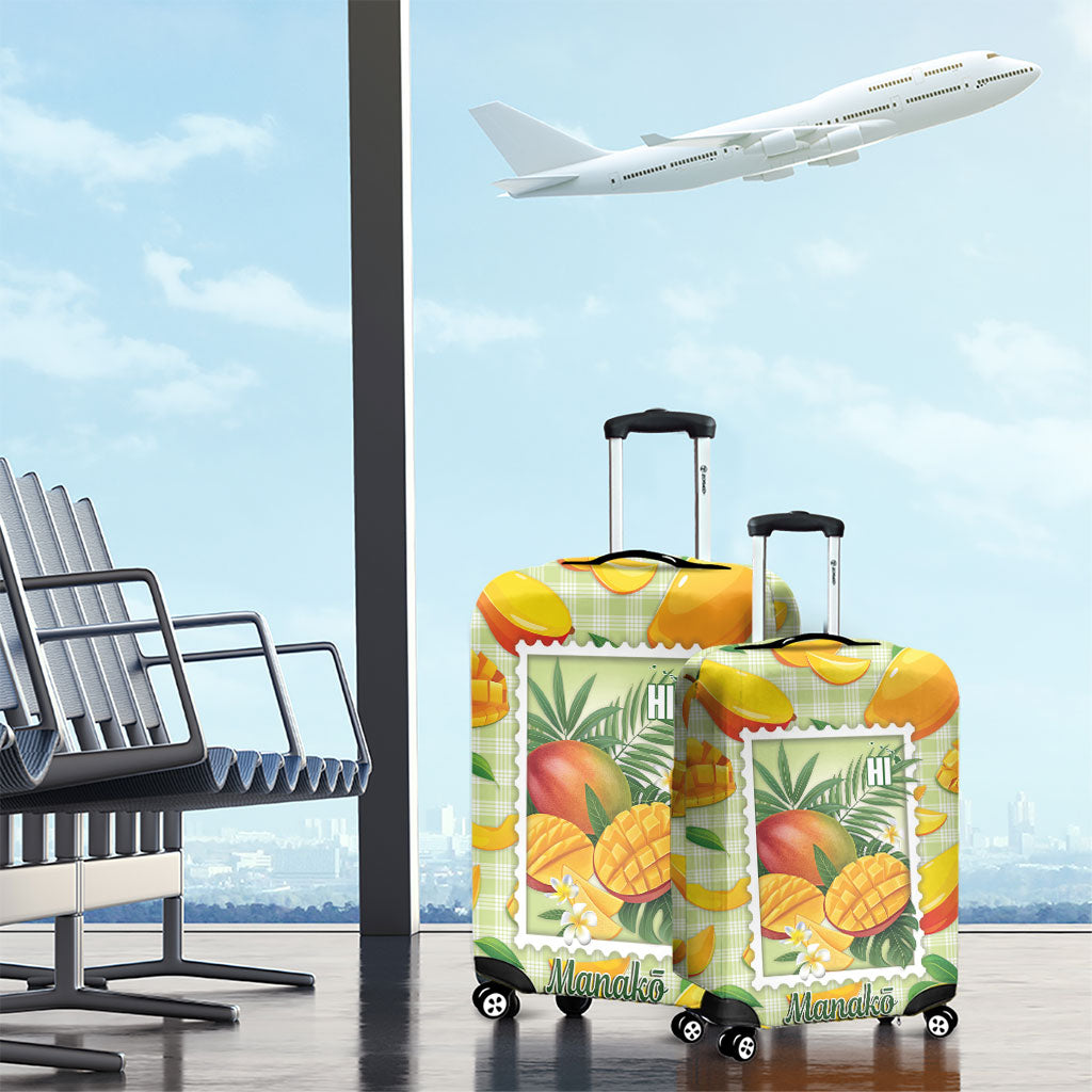 Aloha Hawaii Manako Palaka Motifs Luggage Cover Hawaiian Mango Stylized Stamp LT14 - Polynesian Pride
