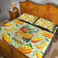 Aloha Hawaii Manako Palaka Motifs Quilt Bed Set Hawaiian Mango Stylized Stamp LT14 - Polynesian Pride