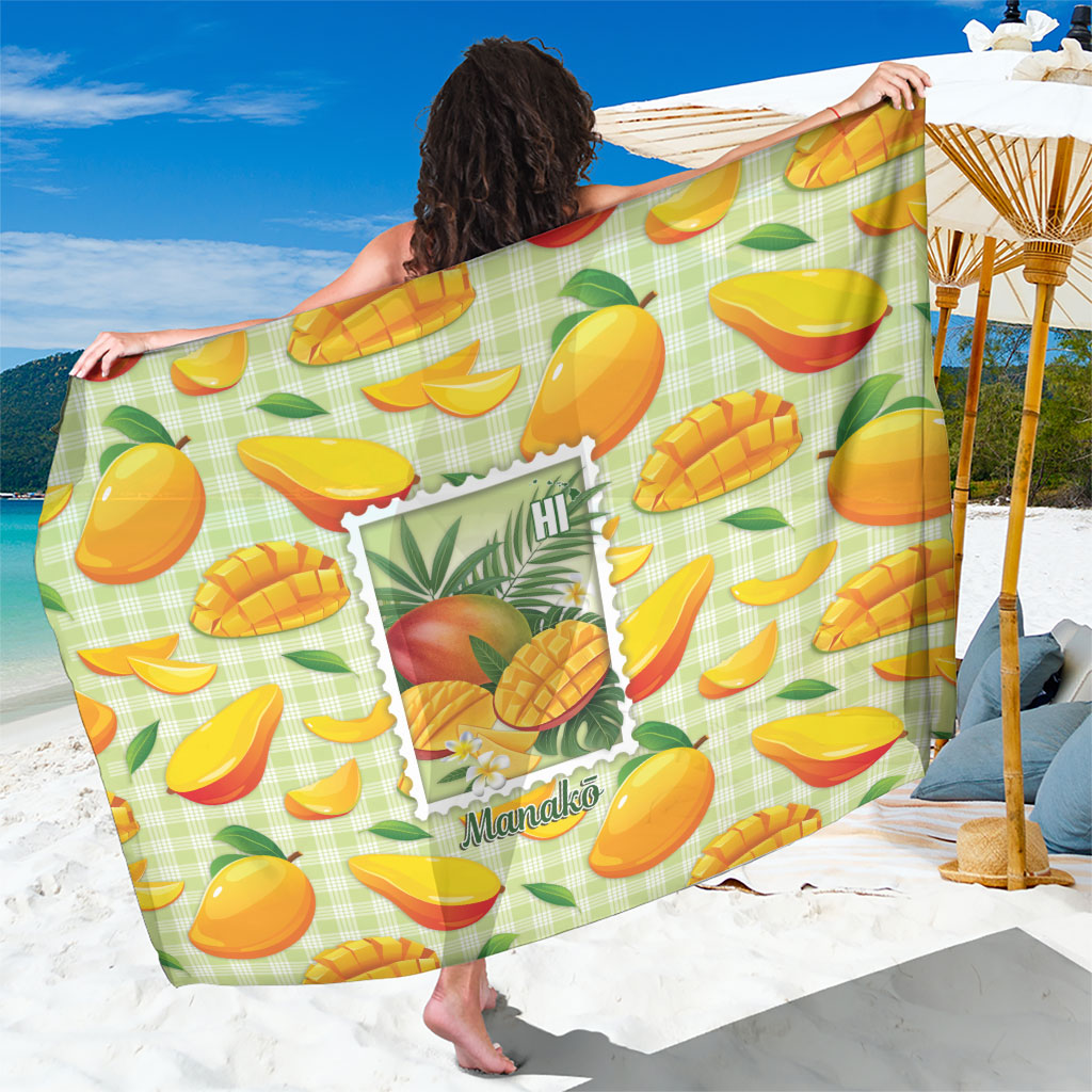 Aloha Hawaii Manako Palaka Motifs Sarong Hawaiian Mango Stylized Stamp LT14 One Size 44 x 66 inches Yellow - Polynesian Pride