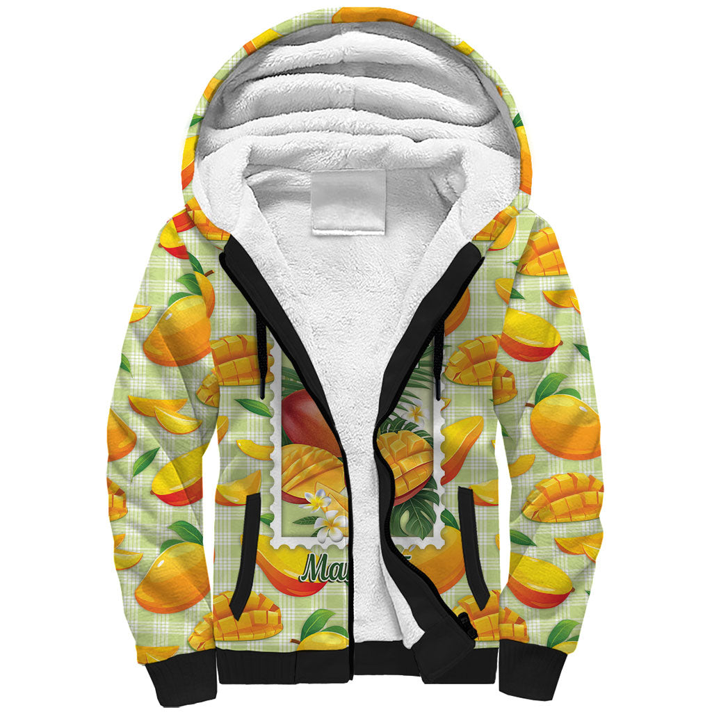 Aloha Hawaii Manako Palaka Motifs Sherpa Hoodie Hawaiian Mango Stylized Stamp LT14 Unisex Yellow - Polynesian Pride