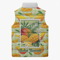 Aloha Hawaii Manako Palaka Motifs Sleeveless Puffer Jacket Hawaiian Mango Stylized Stamp LT14 - Polynesian Pride