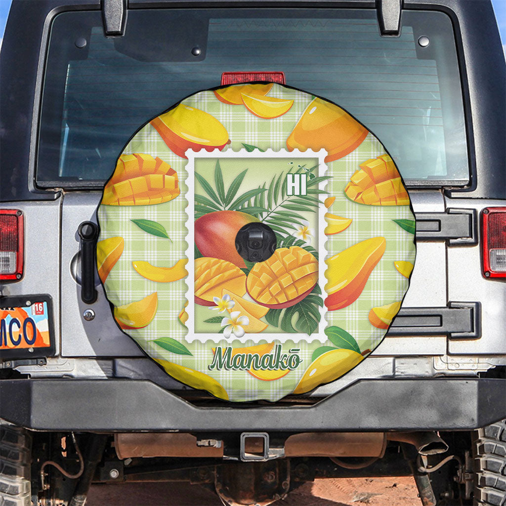 Aloha Hawaii Manako Palaka Motifs Spare Tire Cover Hawaiian Mango Stylized Stamp LT14 Yellow - Polynesian Pride