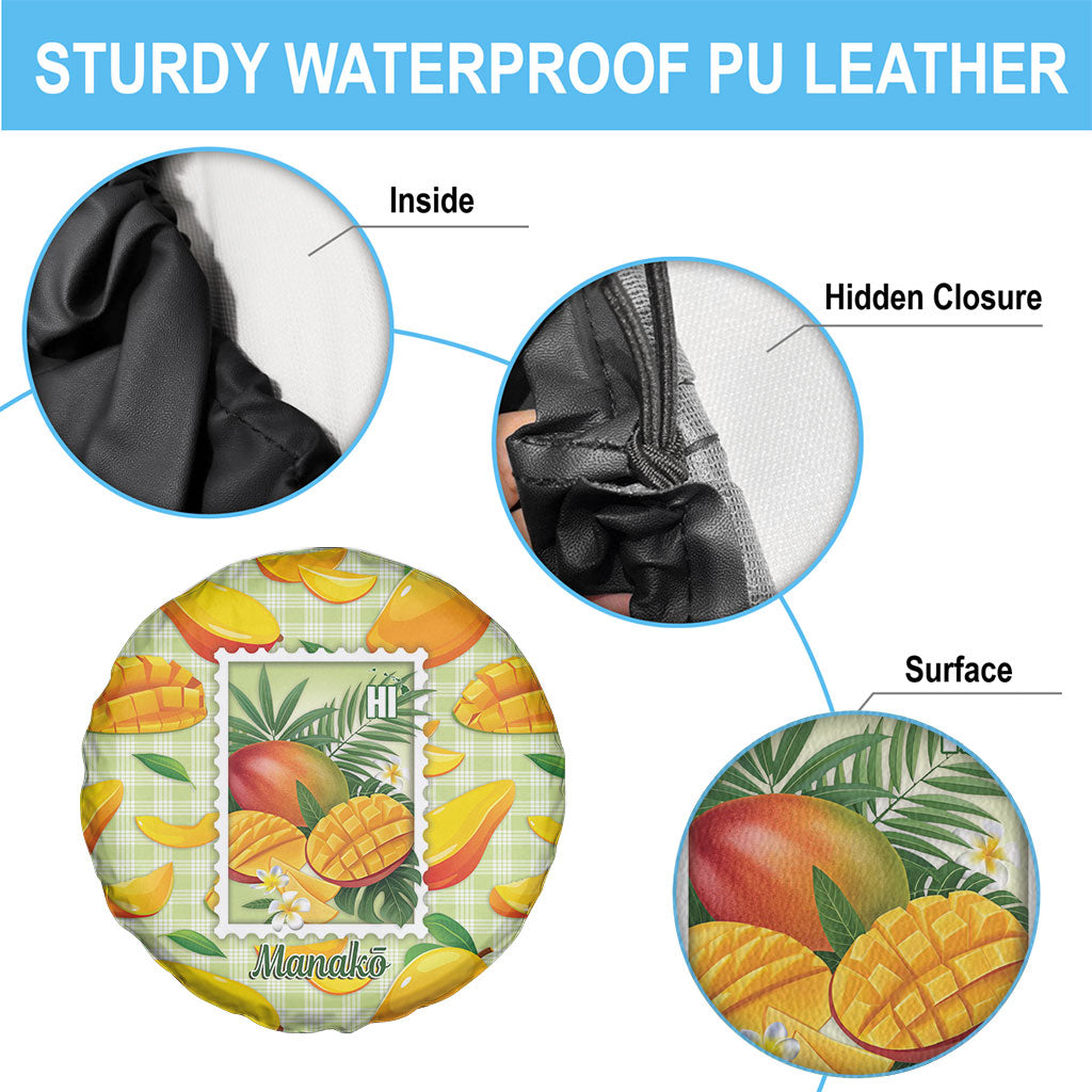 Aloha Hawaii Manako Palaka Motifs Spare Tire Cover Hawaiian Mango Stylized Stamp LT14 - Polynesian Pride