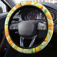 Aloha Hawaii Manako Palaka Motifs Steering Wheel Cover Hawaiian Mango Stylized Stamp LT14 - Polynesian Pride