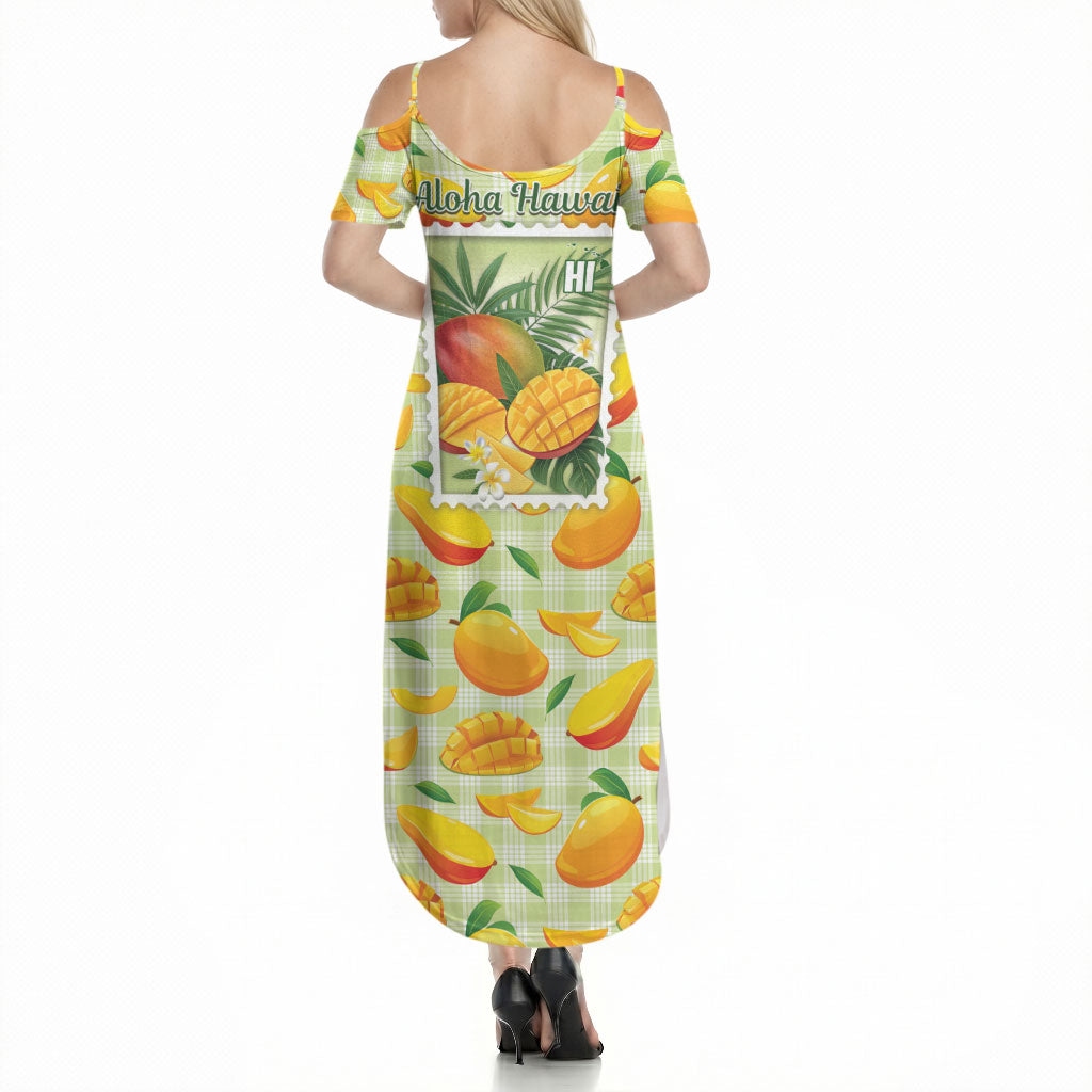 Aloha Hawaii Manako Palaka Motifs Summer Maxi Dress Hawaiian Mango Stylized Stamp LT14 - Polynesian Pride
