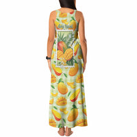 Aloha Hawaii Manako Palaka Motifs Tank Maxi Dress Hawaiian Mango Stylized Stamp LT14 - Polynesian Pride