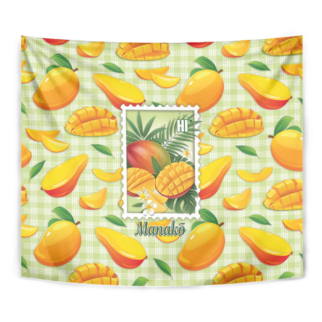 Aloha Hawaii Manako Palaka Motifs Tapestry Hawaiian Mango Stylized Stamp LT14 - Polynesian Pride