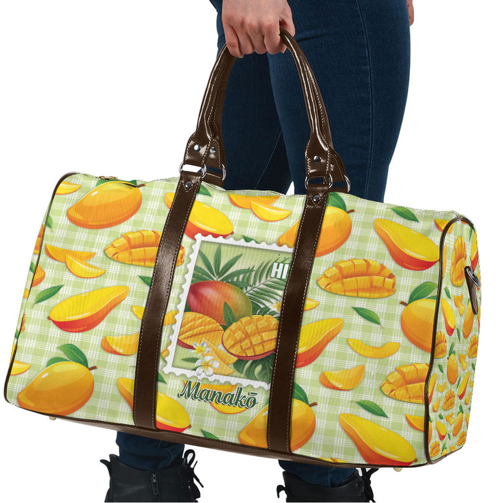 Aloha Hawaii Manako Palaka Motifs Travel Bag Hawaiian Mango Stylized Stamp LT14 - Polynesian Pride