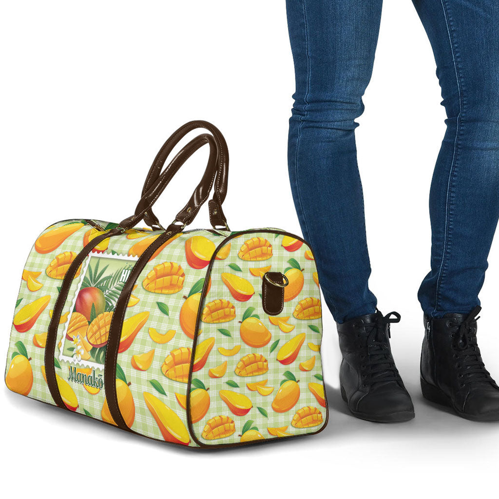 Aloha Hawaii Manako Palaka Motifs Travel Bag Hawaiian Mango Stylized Stamp LT14 - Polynesian Pride