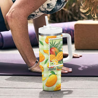 Aloha Hawaii Manako Palaka Motifs Tumbler With Handle Hawaiian Mango Stylized Stamp LT14 - Polynesian Pride