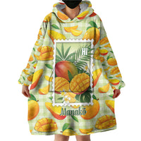 Aloha Hawaii Manako Palaka Motifs Wearable Blanket Hoodie Hawaiian Mango Stylized Stamp LT14 - Polynesian Pride