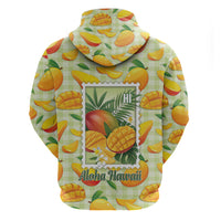 Aloha Hawaii Manako Palaka Motifs Zip Hoodie Hawaiian Mango Stylized Stamp LT14 - Polynesian Pride