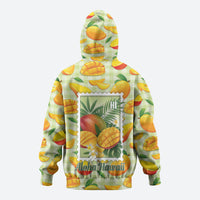 Aloha Hawaii Manako Palaka Motifs Zip Hoodie Hawaiian Mango Stylized Stamp LT14 - Polynesian Pride