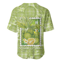 Aloha Hawaii Ulu Palaka Motifs Baseball Jersey Hawaiian Breadfruit Stylized Stamp LT14 - Polynesian Pride