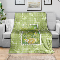 Aloha Hawaii Ulu Palaka Motifs Blanket Hawaiian Breadfruit Stylized Stamp LT14 - Polynesian Pride