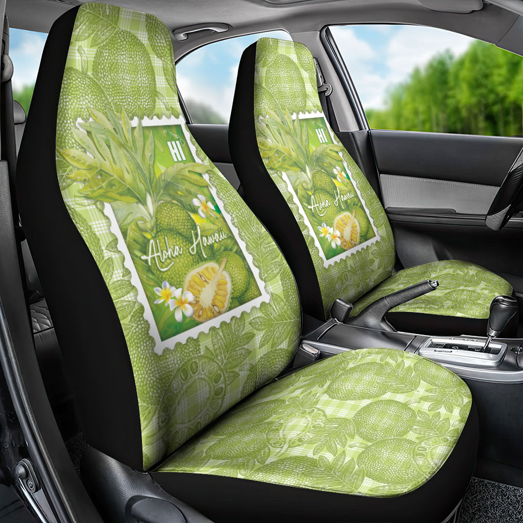 Aloha Hawaii Ulu Palaka Motifs Car Seat Cover Hawaiian Breadfruit Stylized Stamp LT14 - Polynesian Pride