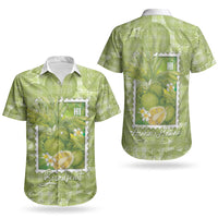 Aloha Hawaii Ulu Palaka Motifs Couples Matching Off Shoulder Maxi Dress and Hawaiian Shirt Hawaiian Breadfruit Stylized Stamp LT14 - Polynesian Pride