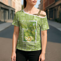 Aloha Hawaii Ulu Palaka Motifs Cross Shoulder Shirt Hawaiian Breadfruit Stylized Stamp LT14 - Polynesian Pride