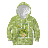 Aloha Hawaii Ulu Palaka Motifs Kid Hoodie Hawaiian Breadfruit Stylized Stamp LT14 Hoodie Green - Polynesian Pride