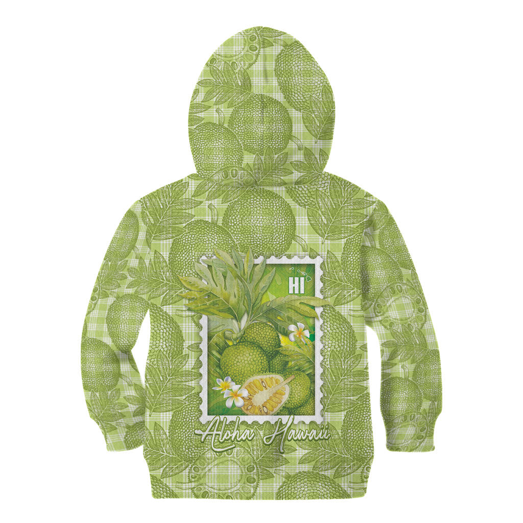 Aloha Hawaii Ulu Palaka Motifs Kid Hoodie Hawaiian Breadfruit Stylized Stamp LT14 - Polynesian Pride