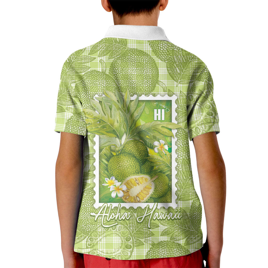 Aloha Hawaii Ulu Palaka Motifs Kid Polo Shirt Hawaiian Breadfruit Stylized Stamp LT14 - Polynesian Pride