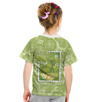 Aloha Hawaii Ulu Palaka Motifs Kid T Shirt Hawaiian Breadfruit Stylized Stamp LT14 - Polynesian Pride