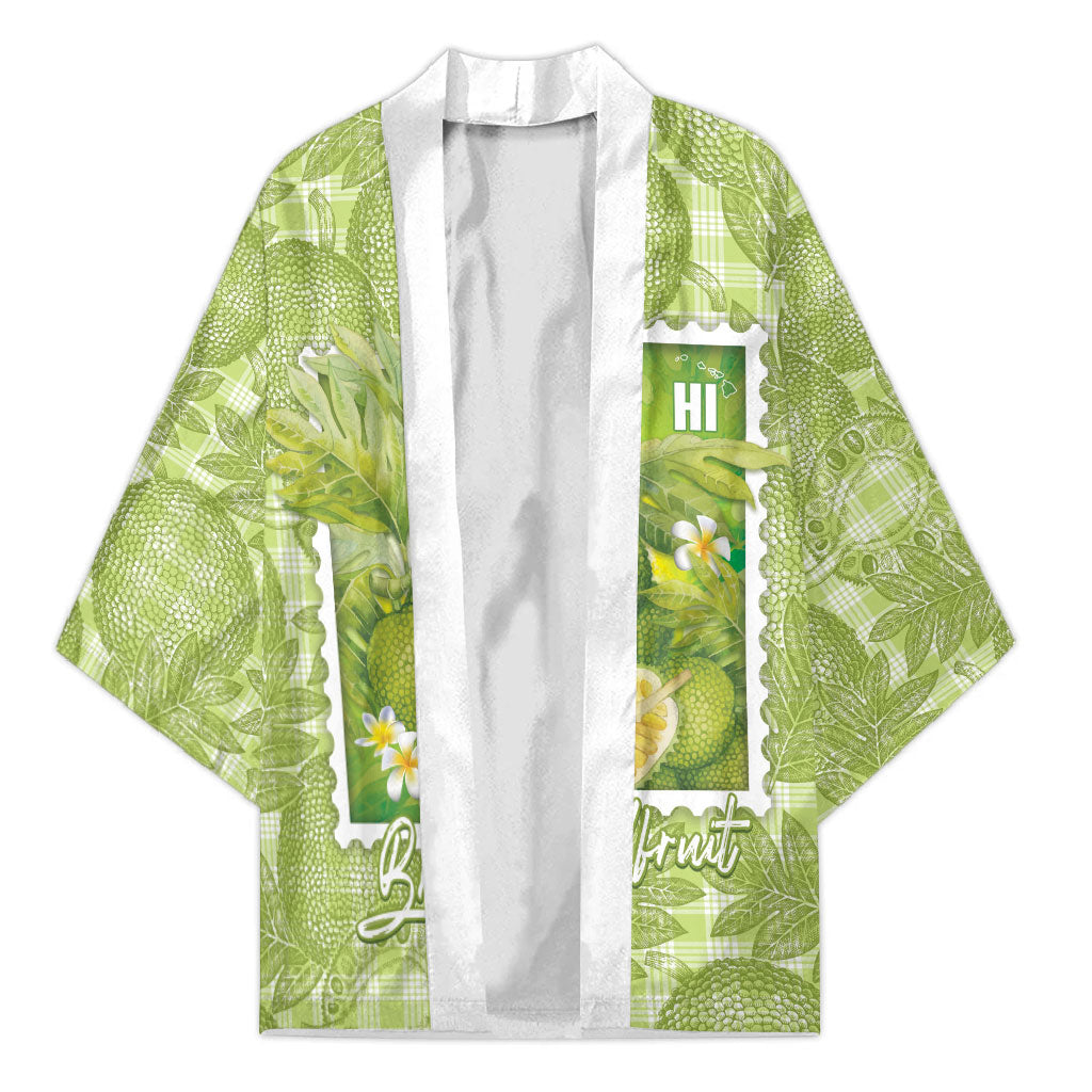 Aloha Hawaii Ulu Palaka Motifs Kimono Hawaiian Breadfruit Stylized Stamp LT14 Unisex Green - Polynesian Pride