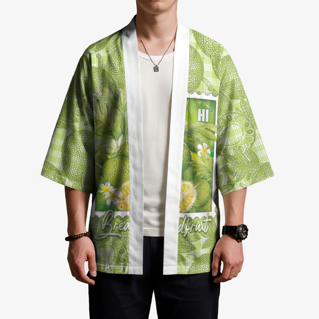 Aloha Hawaii Ulu Palaka Motifs Kimono Hawaiian Breadfruit Stylized Stamp LT14 - Polynesian Pride