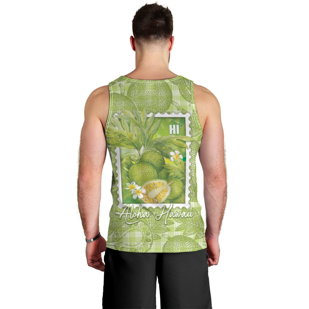 Aloha Hawaii Ulu Palaka Motifs Men Tank Top Hawaiian Breadfruit Stylized Stamp LT14 - Polynesian Pride