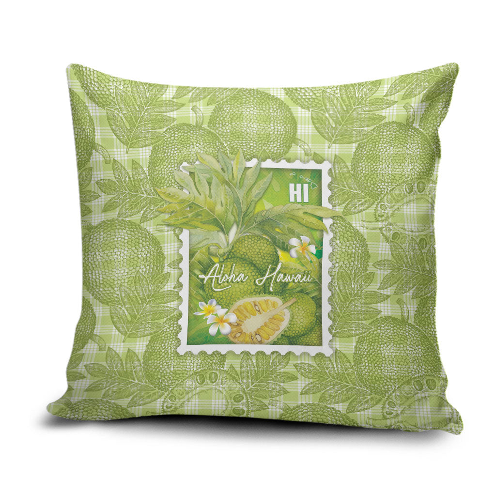 Aloha Hawaii Ulu Palaka Motifs Pillow Cover Hawaiian Breadfruit Stylized Stamp LT14 Green - Polynesian Pride