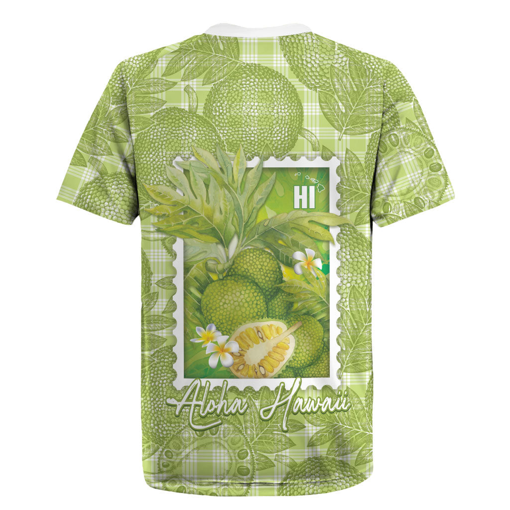 Aloha Hawaii Ulu Palaka Motifs Rugby Jersey Hawaiian Breadfruit Stylized Stamp LT14 - Polynesian Pride