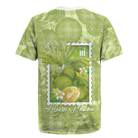 Aloha Hawaii Ulu Palaka Motifs Rugby Jersey Hawaiian Breadfruit Stylized Stamp LT14 - Polynesian Pride