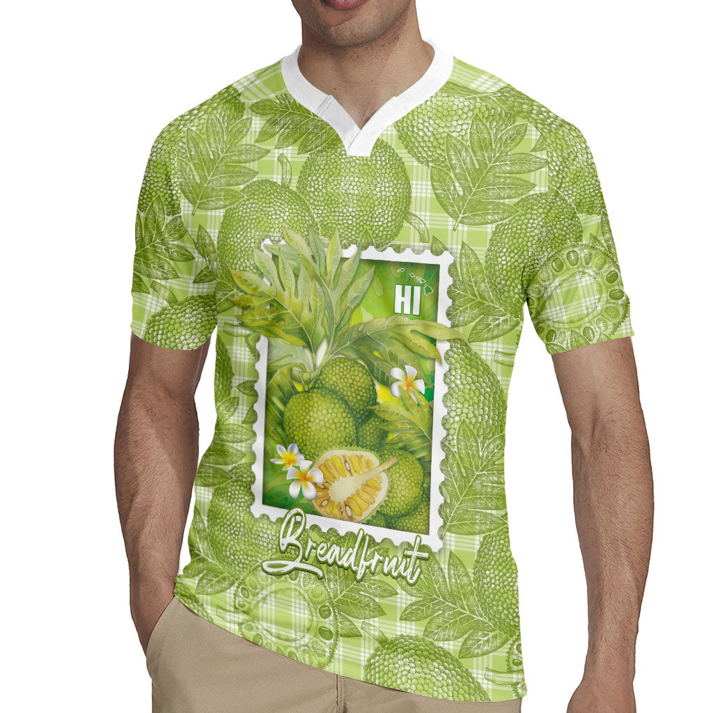 Aloha Hawaii Ulu Palaka Motifs Rugby Jersey Hawaiian Breadfruit Stylized Stamp LT14 - Polynesian Pride