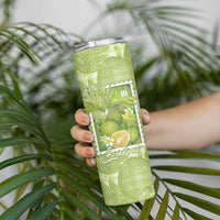 Aloha Hawaii Ulu Palaka Motifs Skinny Tumbler Hawaiian Breadfruit Stylized Stamp LT14 - Polynesian Pride
