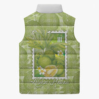 Aloha Hawaii Ulu Palaka Motifs Sleeveless Puffer Jacket Hawaiian Breadfruit Stylized Stamp LT14 - Polynesian Pride
