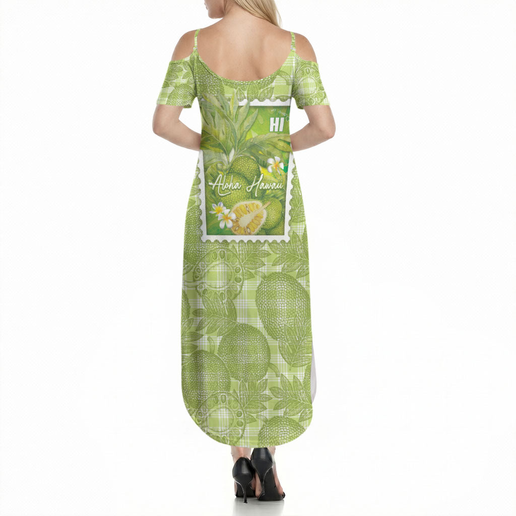 Aloha Hawaii Ulu Palaka Motifs Summer Maxi Dress Hawaiian Breadfruit Stylized Stamp LT14 - Polynesian Pride