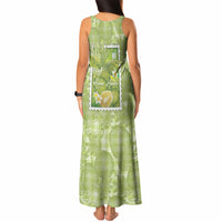 Aloha Hawaii Ulu Palaka Motifs Tank Maxi Dress Hawaiian Breadfruit Stylized Stamp LT14 - Polynesian Pride