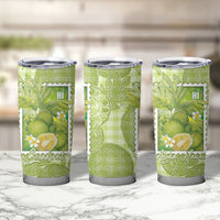 Aloha Hawaii Ulu Palaka Motifs Tumbler Cup Hawaiian Breadfruit Stylized Stamp LT14 - Polynesian Pride