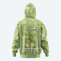 Aloha Hawaii Ulu Palaka Motifs Zip Hoodie Hawaiian Breadfruit Stylized Stamp LT14 - Polynesian Pride