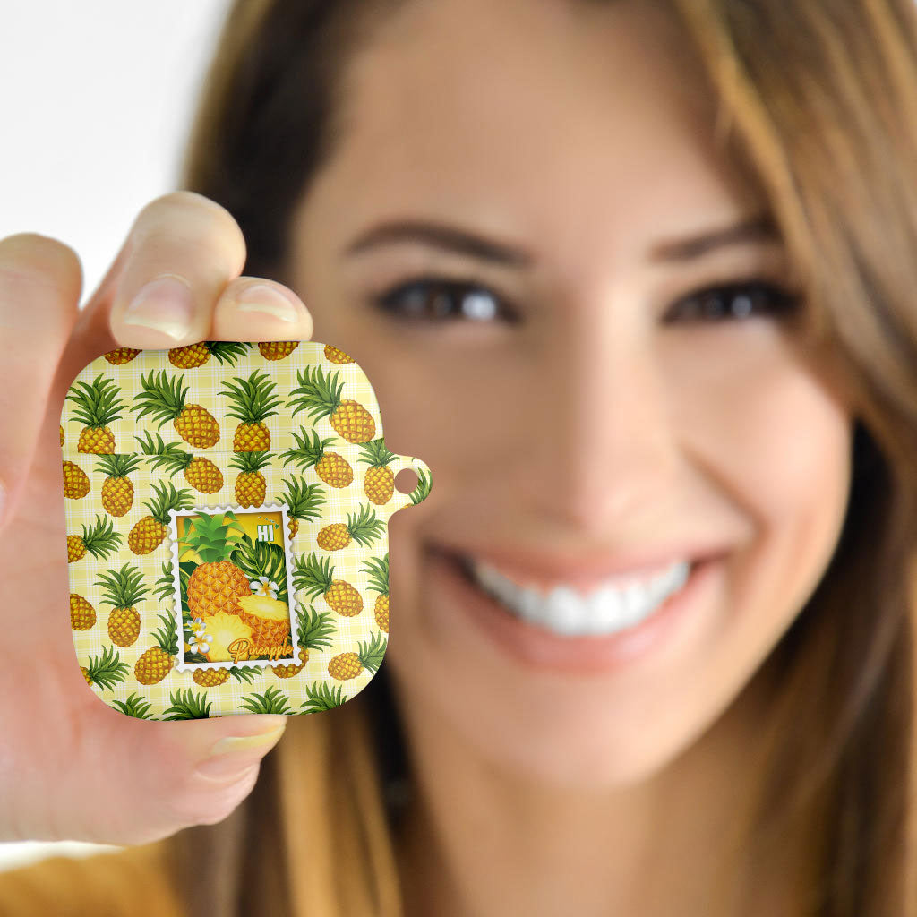 Aloha Hawaii Hala Kahiki Palaka Motifs AirPods Case Hawaiian Pineapple Stylized Stamp LT14 - Polynesian Pride