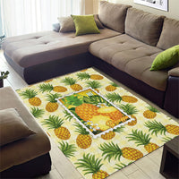 Aloha Hawaii Hala Kahiki Palaka Motifs Area Rug Hawaiian Pineapple Stylized Stamp LT14 - Polynesian Pride