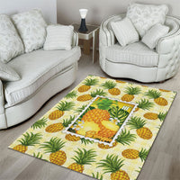 Aloha Hawaii Hala Kahiki Palaka Motifs Area Rug Hawaiian Pineapple Stylized Stamp LT14 - Polynesian Pride