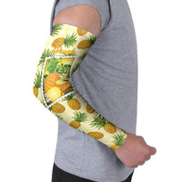 Aloha Hawaii Hala Kahiki Palaka Motifs Arm Sleeves Hawaiian Pineapple Stylized Stamp LT14 - Polynesian Pride