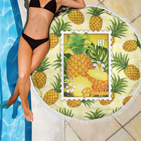 Aloha Hawaii Hala Kahiki Palaka Motifs Beach Blanket Hawaiian Pineapple Stylized Stamp LT14 - Polynesian Pride